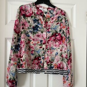 Marled Multicolor Floral Jacket